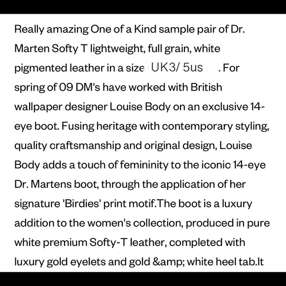 SOLD SOLD Dr Martens LE White Leather boot - Picture 12 of 12